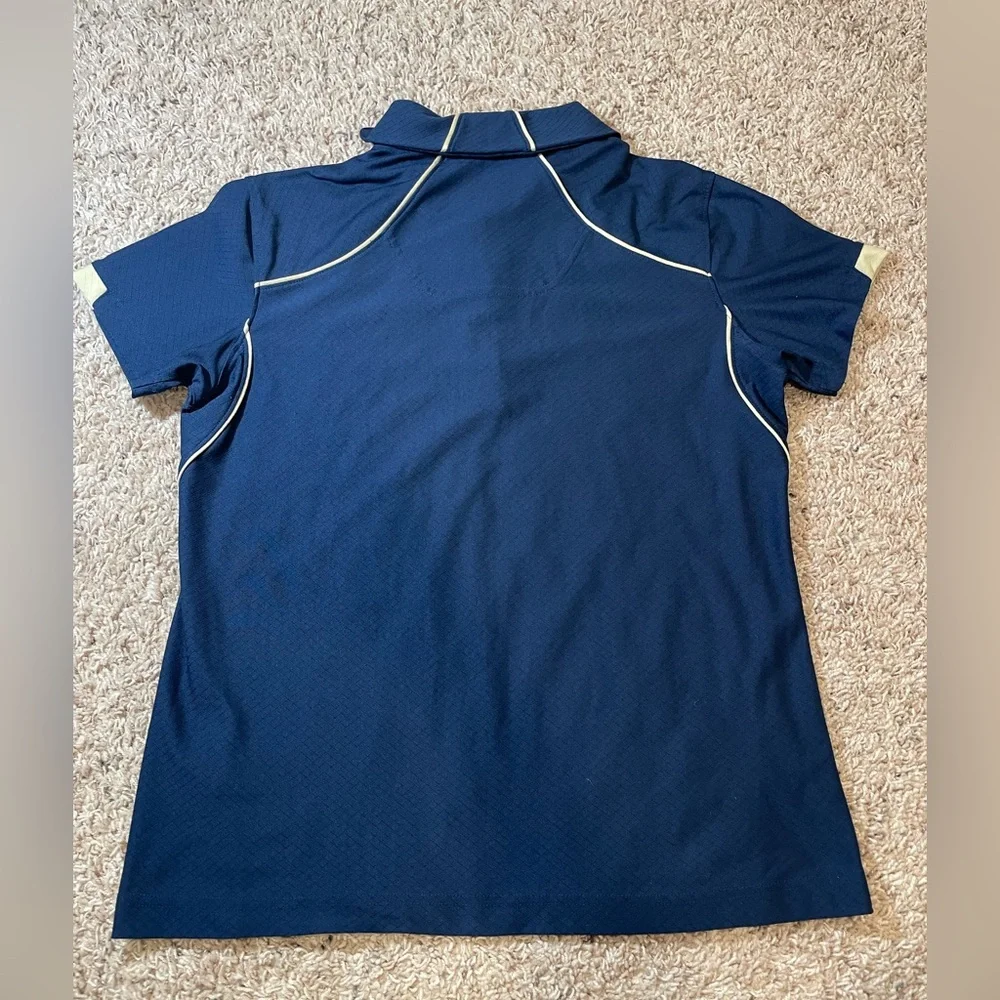 Nike Women’s Dri-FIT Polo Shirt Navy with Light Yellow Trim